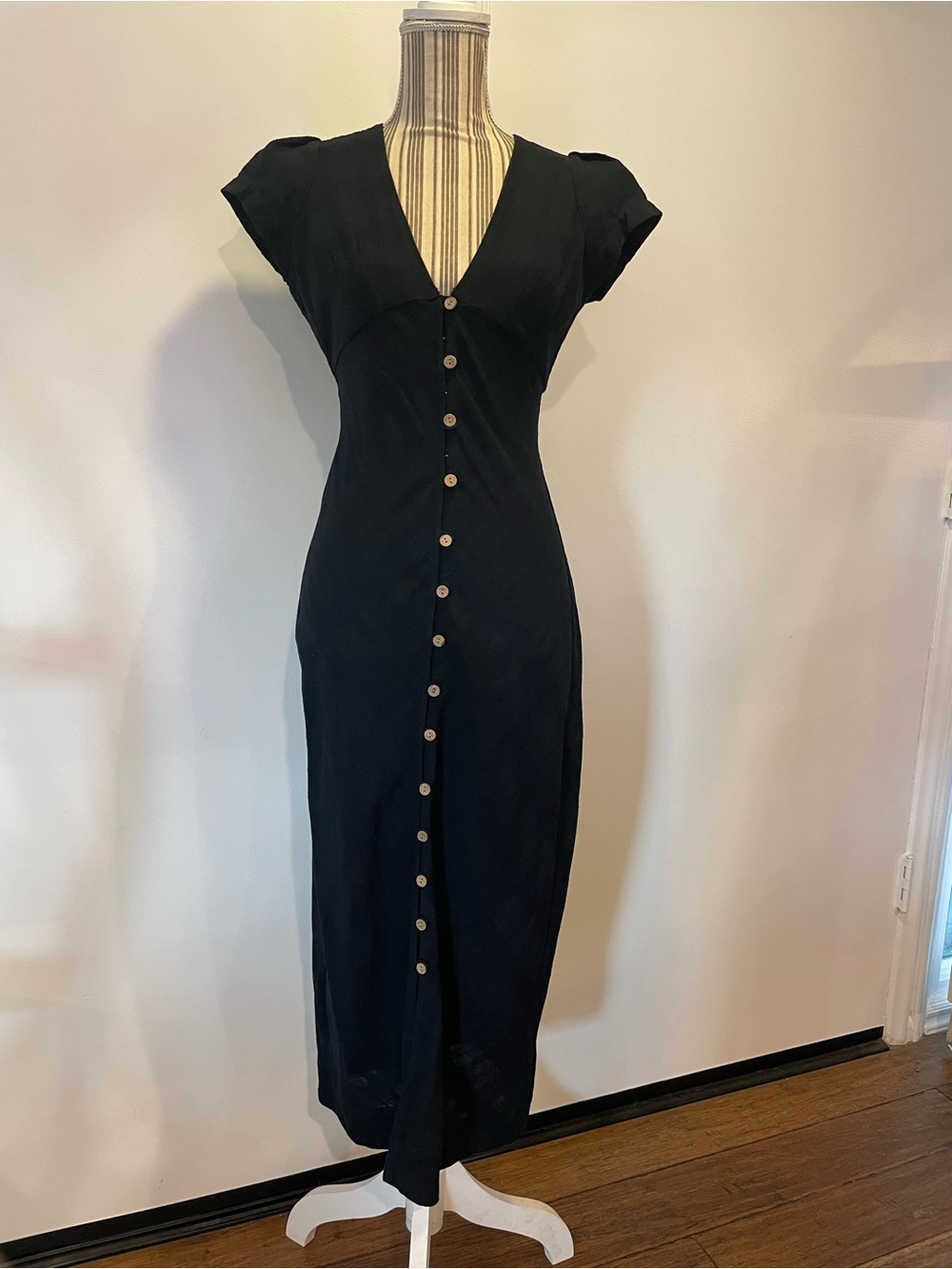 Free People Midi Dress “New In Town” in color Black